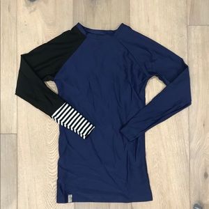 The Seea Blue and Striped Long-Sleeve Swim Shirt